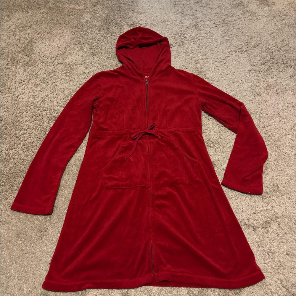 Maurice’s Lounge Red Hooded Zip-Up Robe